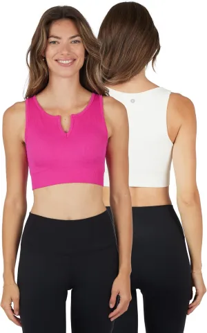 90 Degree By Reflex Womens 2 Pack Seamless Raya V-Neck Tank Top