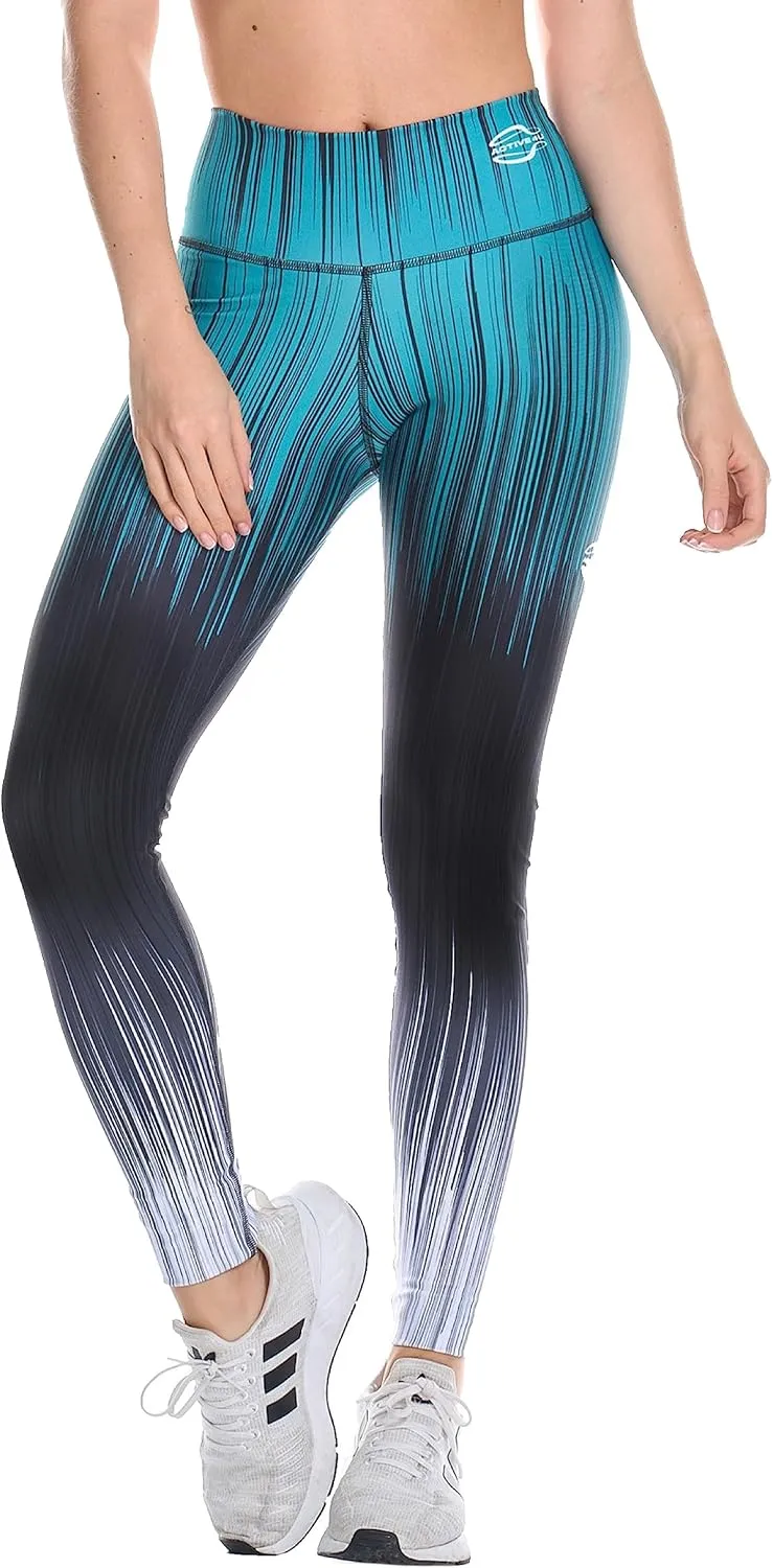 A4U Workout Leggings for Women Activewear Pants Printed Compression Pants