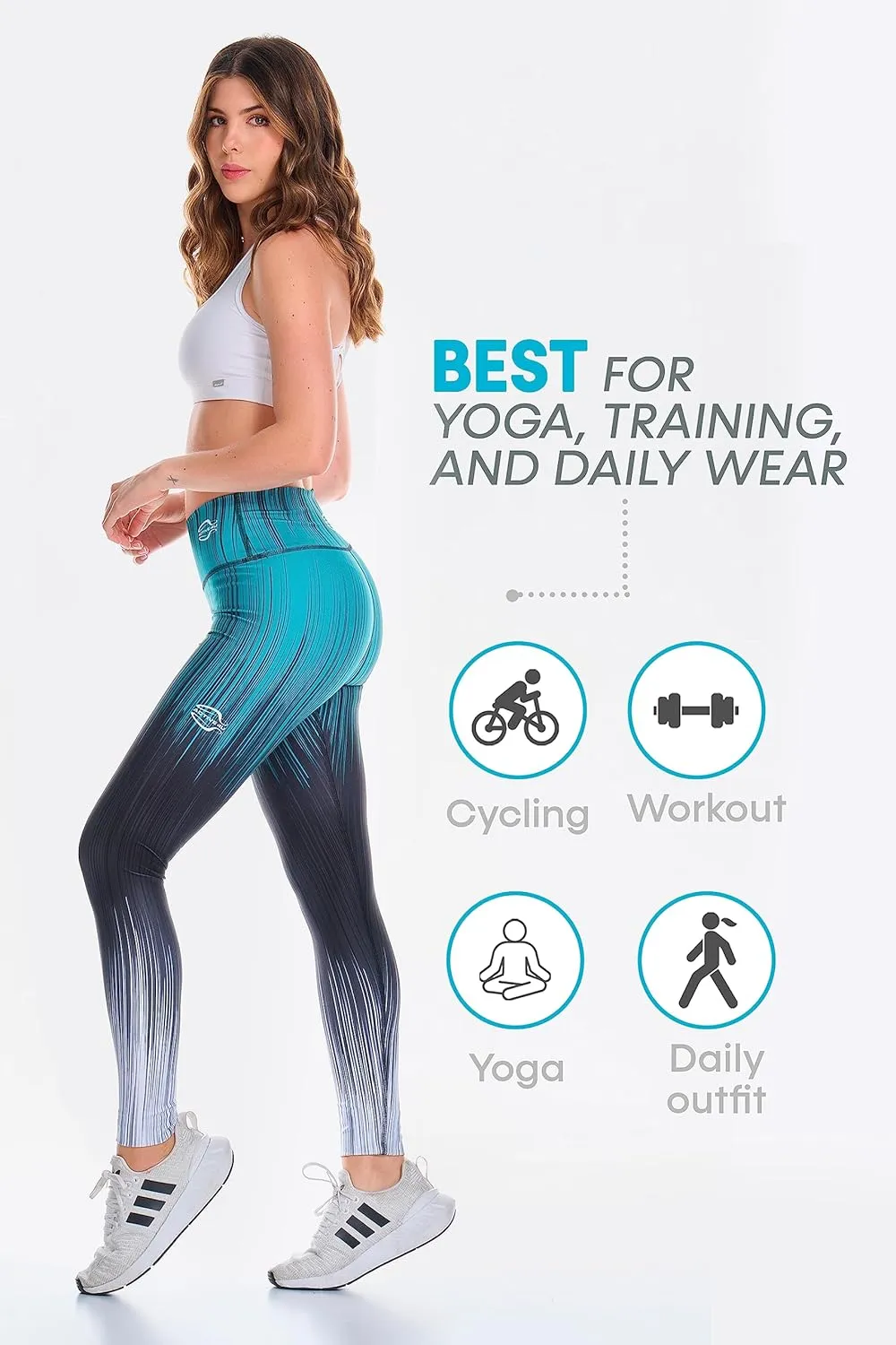 A4U Workout Leggings for Women Activewear Pants Printed Compression Pants