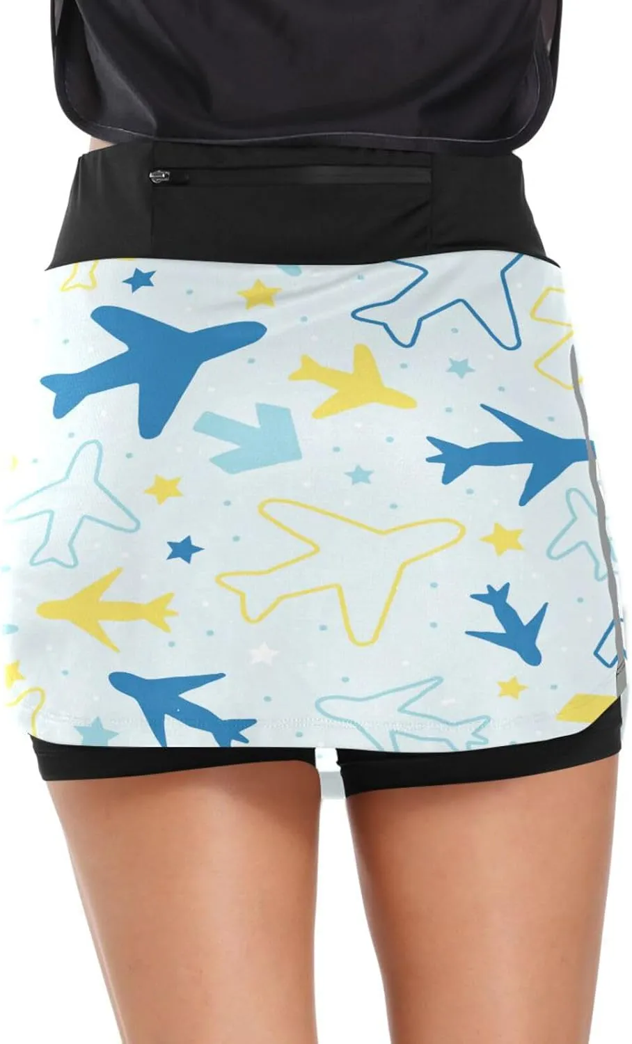 Airplane Women's Tennis Skirt with Pocket High Waisted Golf Athletic Activewear Skorts