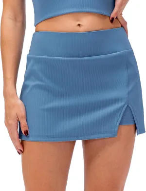 Amxiway Women's Mini Tennis Skirt with Shorts Golf Skort High Waisted Slit Bodycon Athletic Workout Skorts