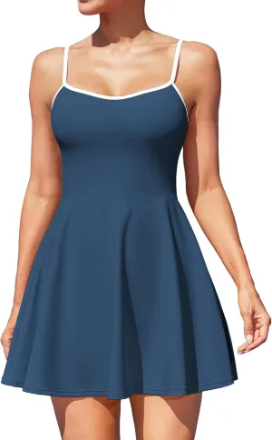 ATTRACO Women's Tennis Dress with Shorts Golf Workout Exercise Activewear