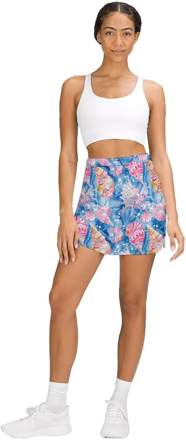 Blue Yellow Floral Rose Pattern Mini Pleated Skirts for Women Sexy Mini Skirt Short Cargo Skirt Skater A-line Pleated Skirt
