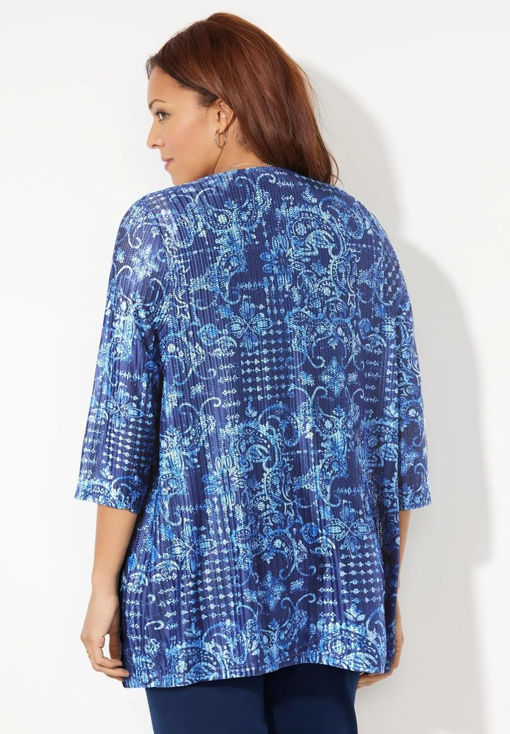 Catherines Women's Plus Size Harmony Knit Herringbone Cardigan