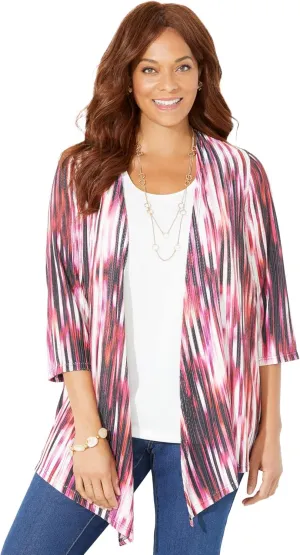 Catherines Women's Plus Size Harmony Knit Herringbone Cardigan