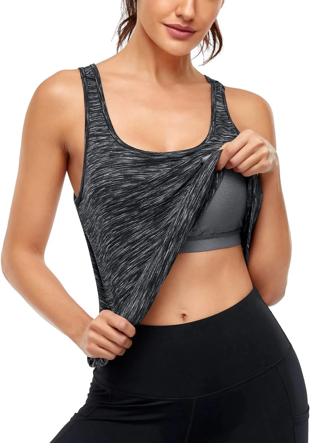 Cestyle Womens Tank Tops with Built in Bras Racerback Yoga Workout Sports Activewear