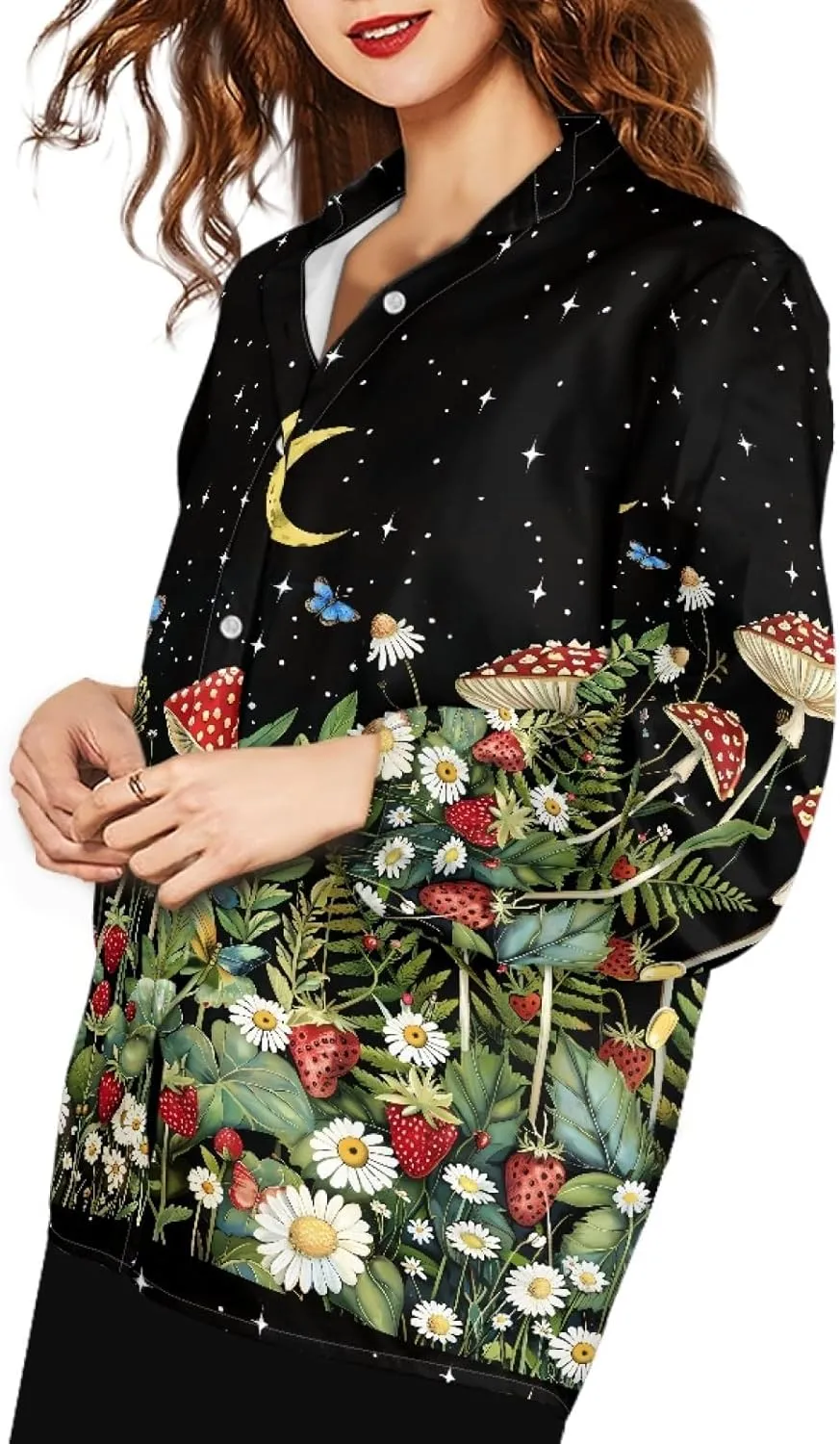 Coloranimal Shirts for Women Button Down Shirts Summer Blouses Long Sleeve Casual Shirts Fashion Women's Blouses