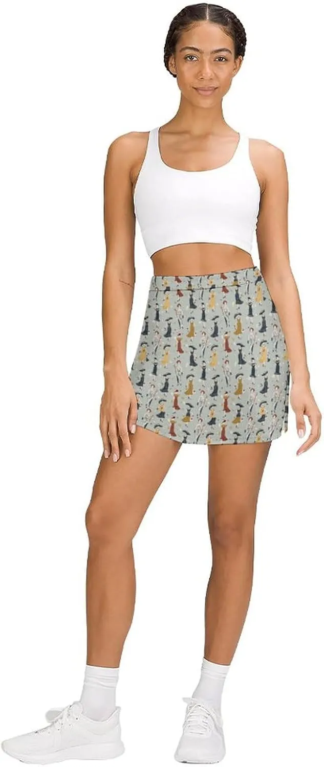 Cute Bird Pattern Mini Pleated Skirts for Women Sexy Mini Skirt Short Cargo Skirt Skater A-line Pleated Skirt
