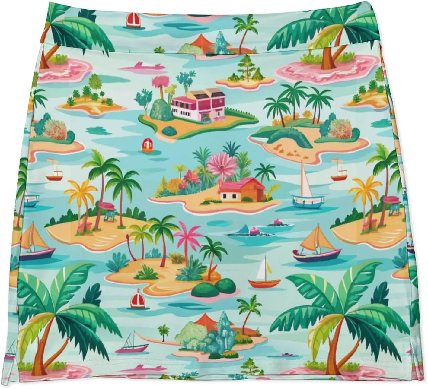 Cute Bird Pattern Mini Pleated Skirts for Women Sexy Mini Skirt Short Cargo Skirt Skater A-line Pleated Skirt