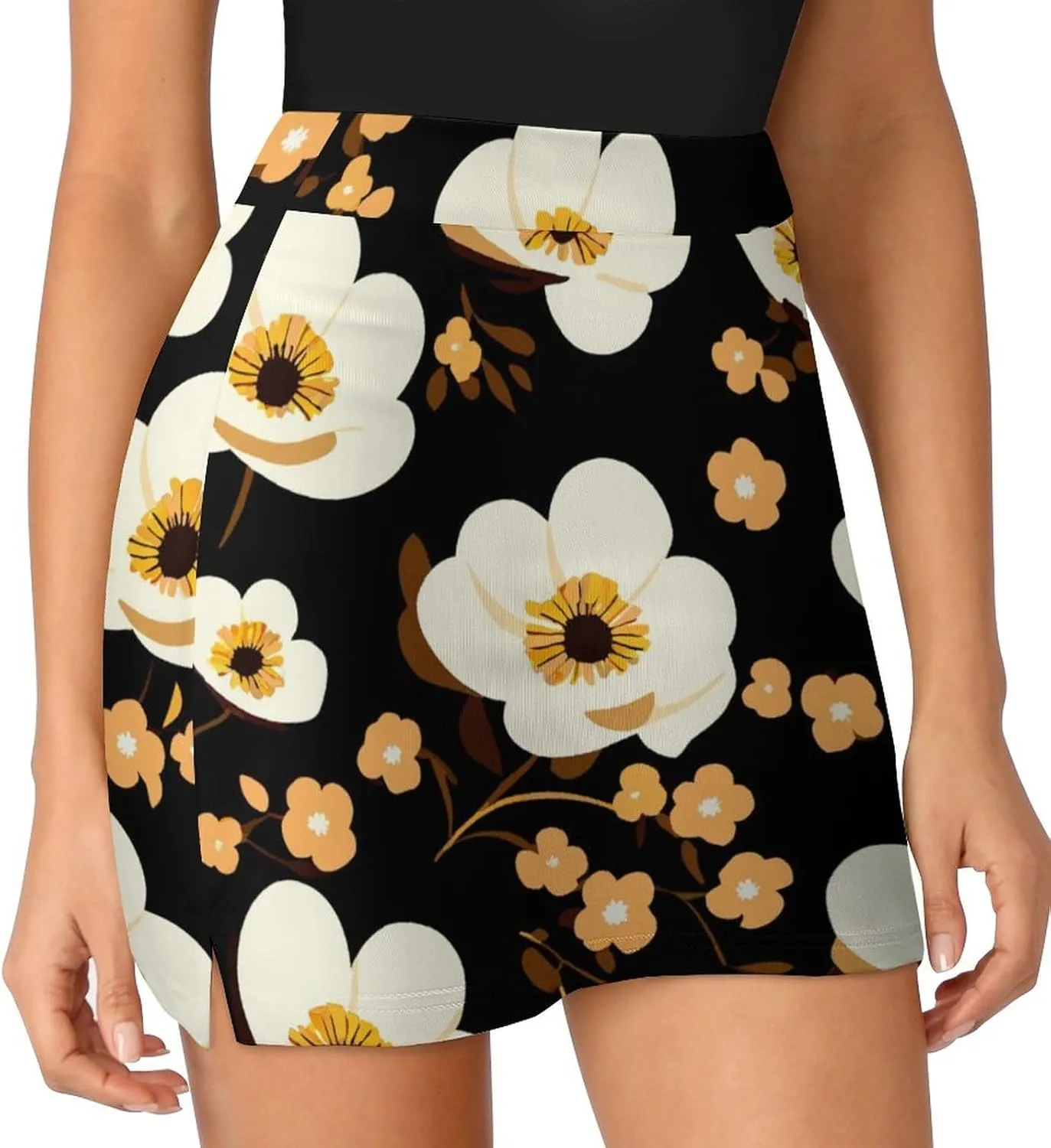 Cute Cats Pattern Tennis Skirts for Women with Pockets High Waisted Athletic Golf Skorts Skirts A-Line Mini Short Skirt