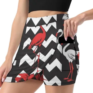Cute Cats Pattern Tennis Skirts for Women with Pockets High Waisted Athletic Golf Skorts Skirts A-Line Mini Short Skirt