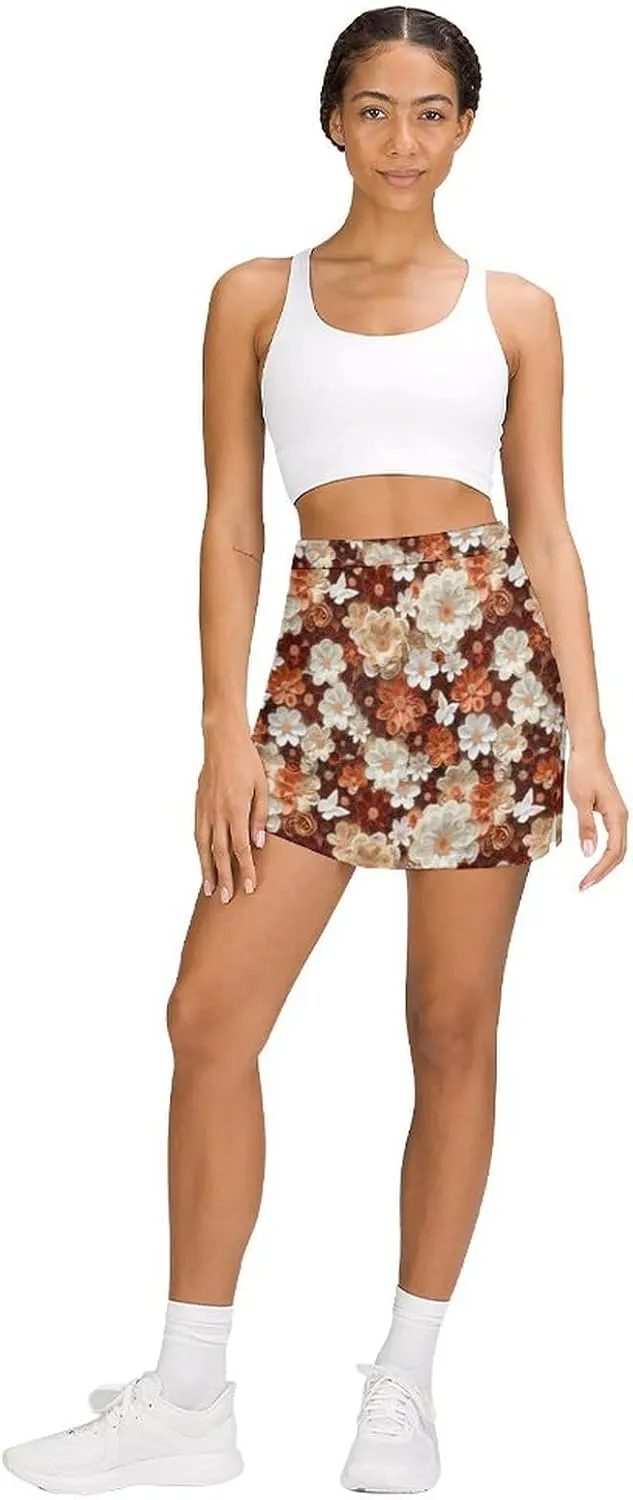 Cute Dogs Tennis Skirts for Women with Pockets High Waisted Athletic Golf Skorts Skirts A-Line Mini Short Skirt