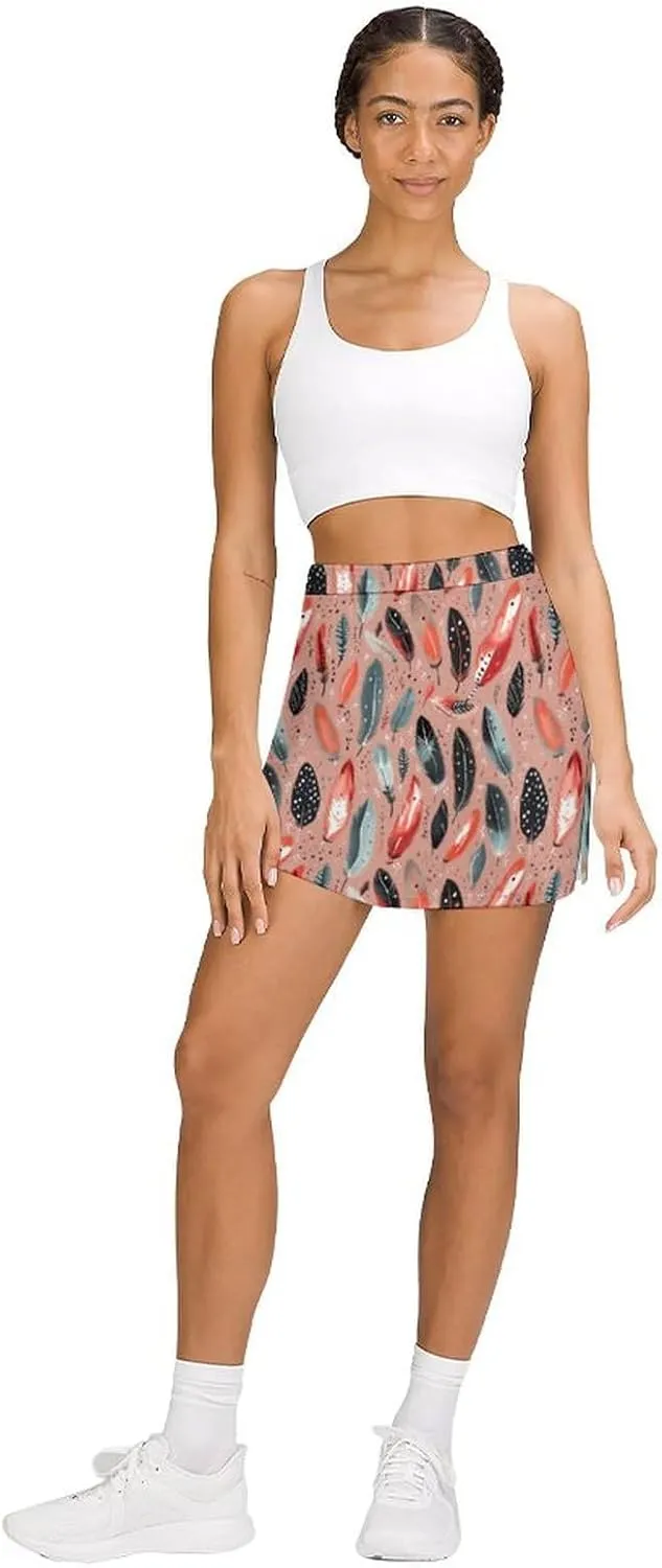 Cute Dogs Tennis Skirts for Women with Pockets High Waisted Athletic Golf Skorts Skirts A-Line Mini Short Skirt