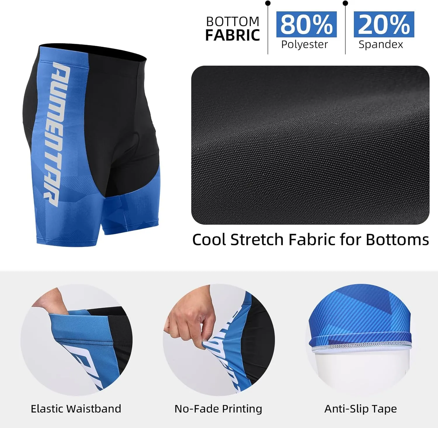 Cycling Jersey Mens Set Reflective Breathable Short Bike Clothing Quick-Dry Bicycle Shirts with 3D Padded Shorts