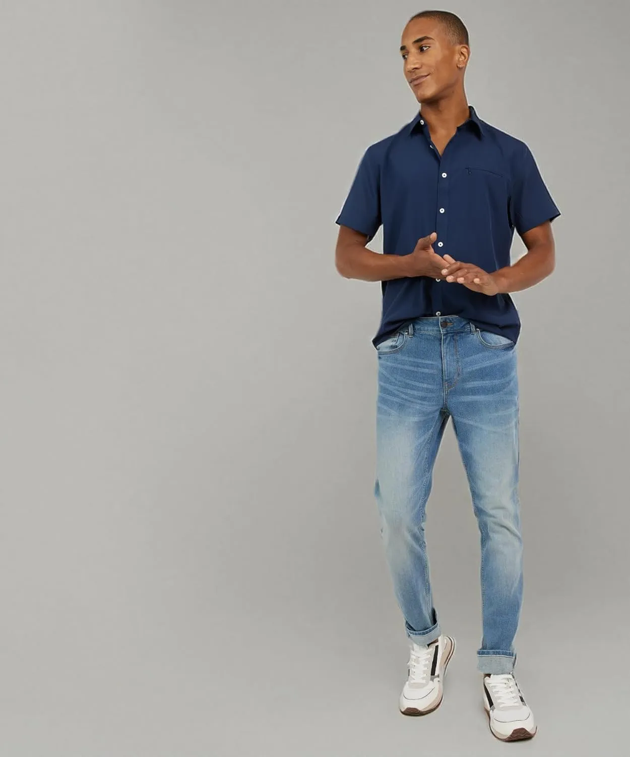 DKNY Mens Short Sleeve Button Down Shirts - Quick Dry Shirts for Men | Wrinkle Resist Stretch Mens Button Up Shirts