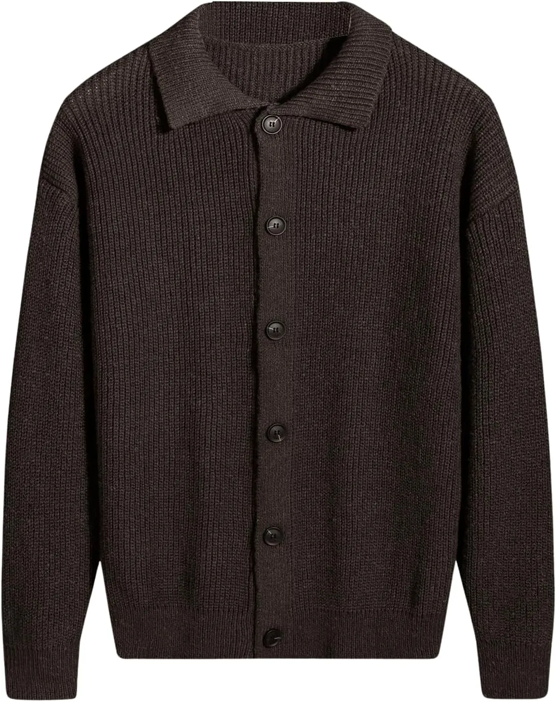 Floerns Men's Long Sleeve Button Down Drop Shoulder Knitwear Cardigan Sweater