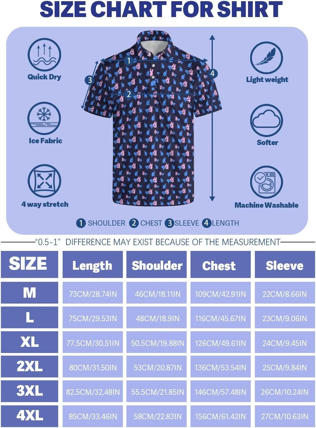 Golf Polo Shirts for Men Funny Print Quick Dry Short Sleeve Performance Golf Shirts Moisture Wicking Polo Shirts