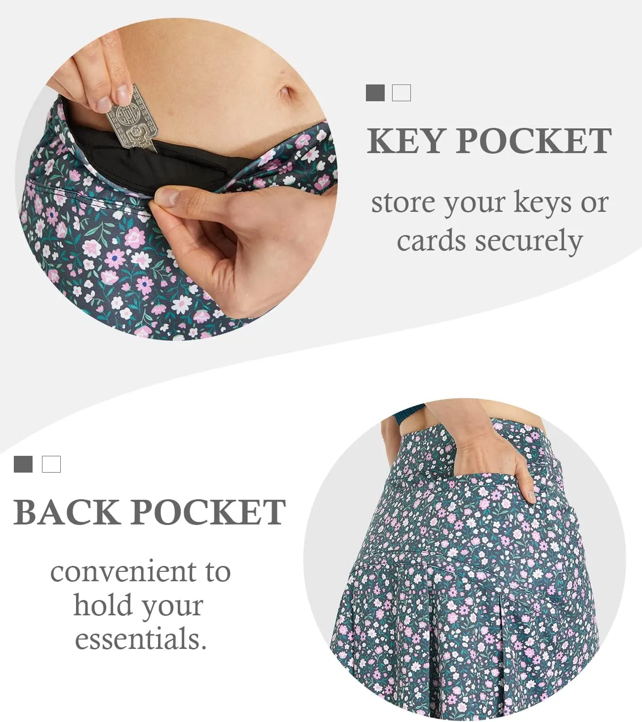 HonourSex Women Golf Skirts with Pockets Tennis Skirts with Shorts Skorts Activewear Hiking Workout