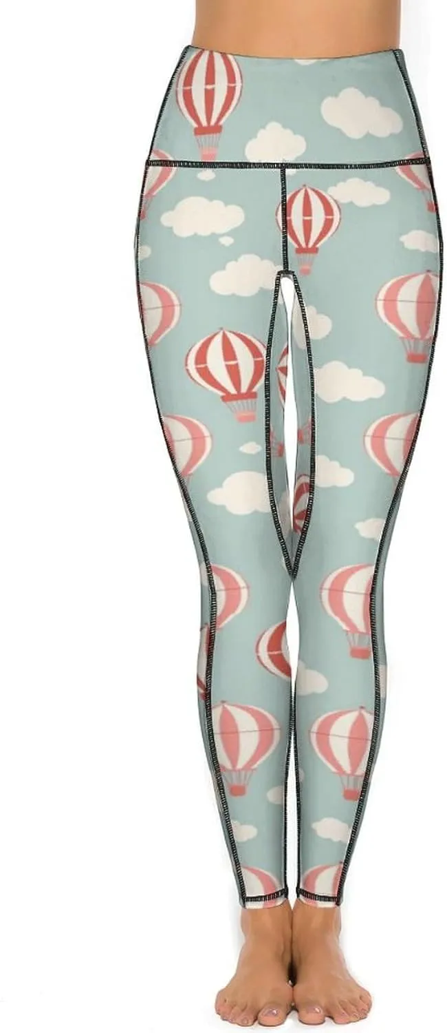 Hot Air Balloon Balloonist High Waisted Yoga Pants for Women Casual Leggings with Pockets Tummy Control Workout Pants