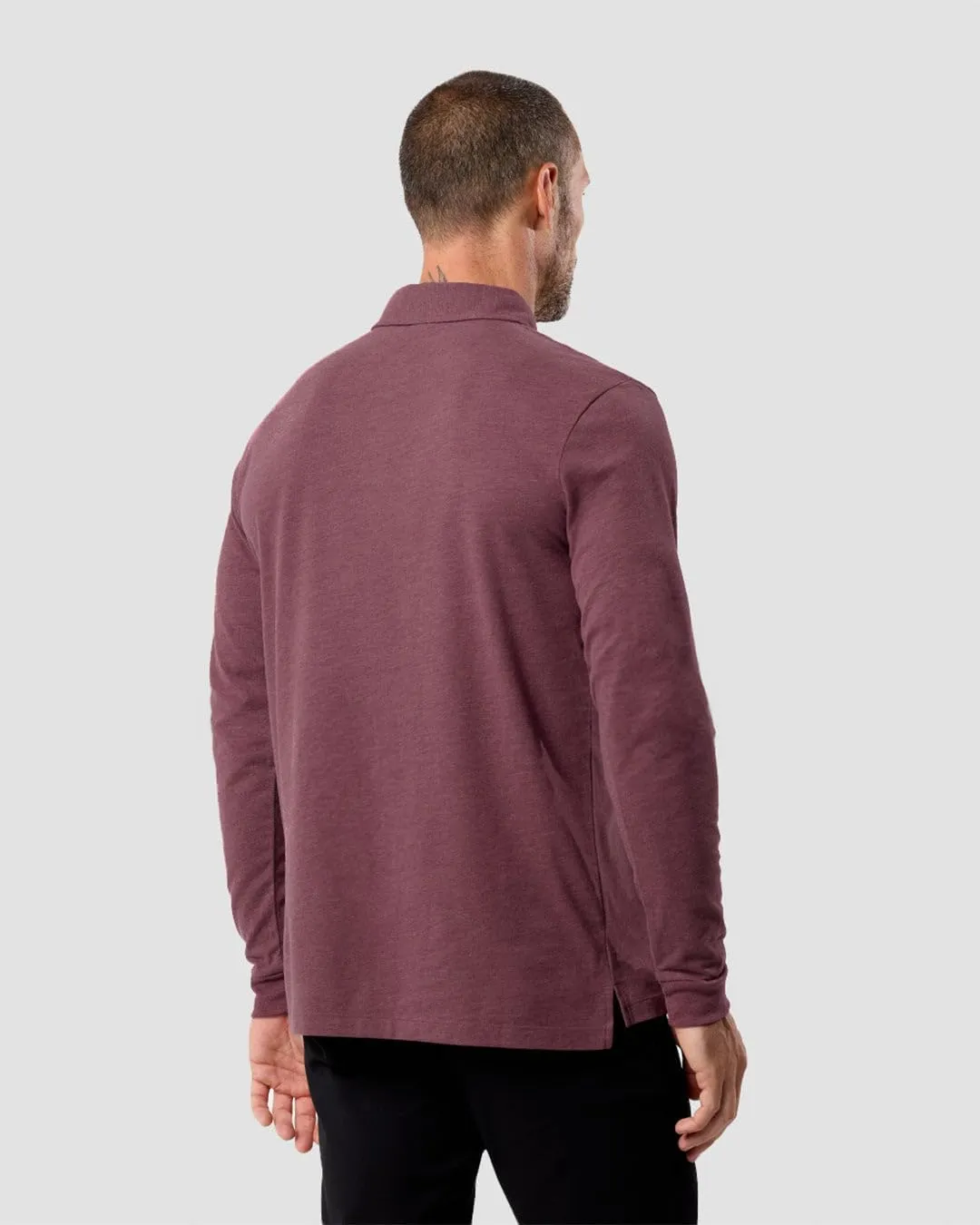 INTO THE AM Long Sleeve Polo Shirts for Men S - 4XL Slim Fit Collared Cotton Blend Full Sleeve Casual Workwear Shirt