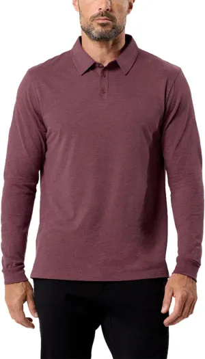 INTO THE AM Long Sleeve Polo Shirts for Men S - 4XL Slim Fit Collared Cotton Blend Full Sleeve Casual Workwear Shirt