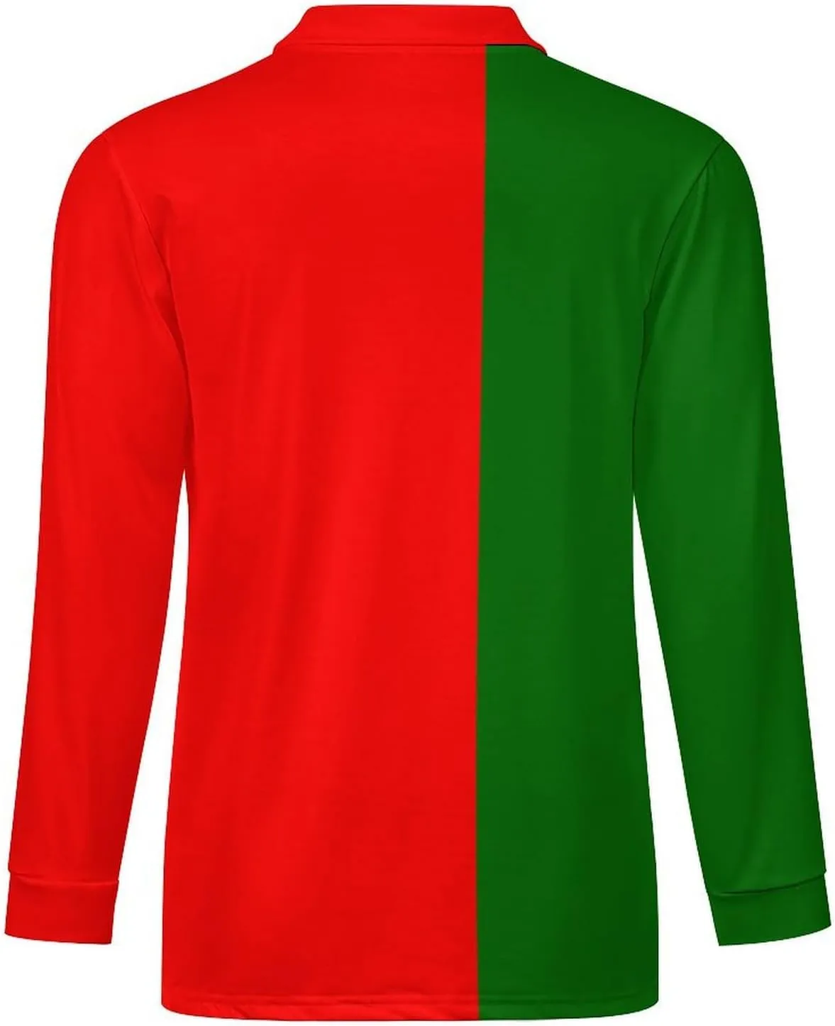Jamaica Flag Mens Long Sleeve Classic Polo- Shirts Unique Polo- Shirts Office Work Shirts for Men