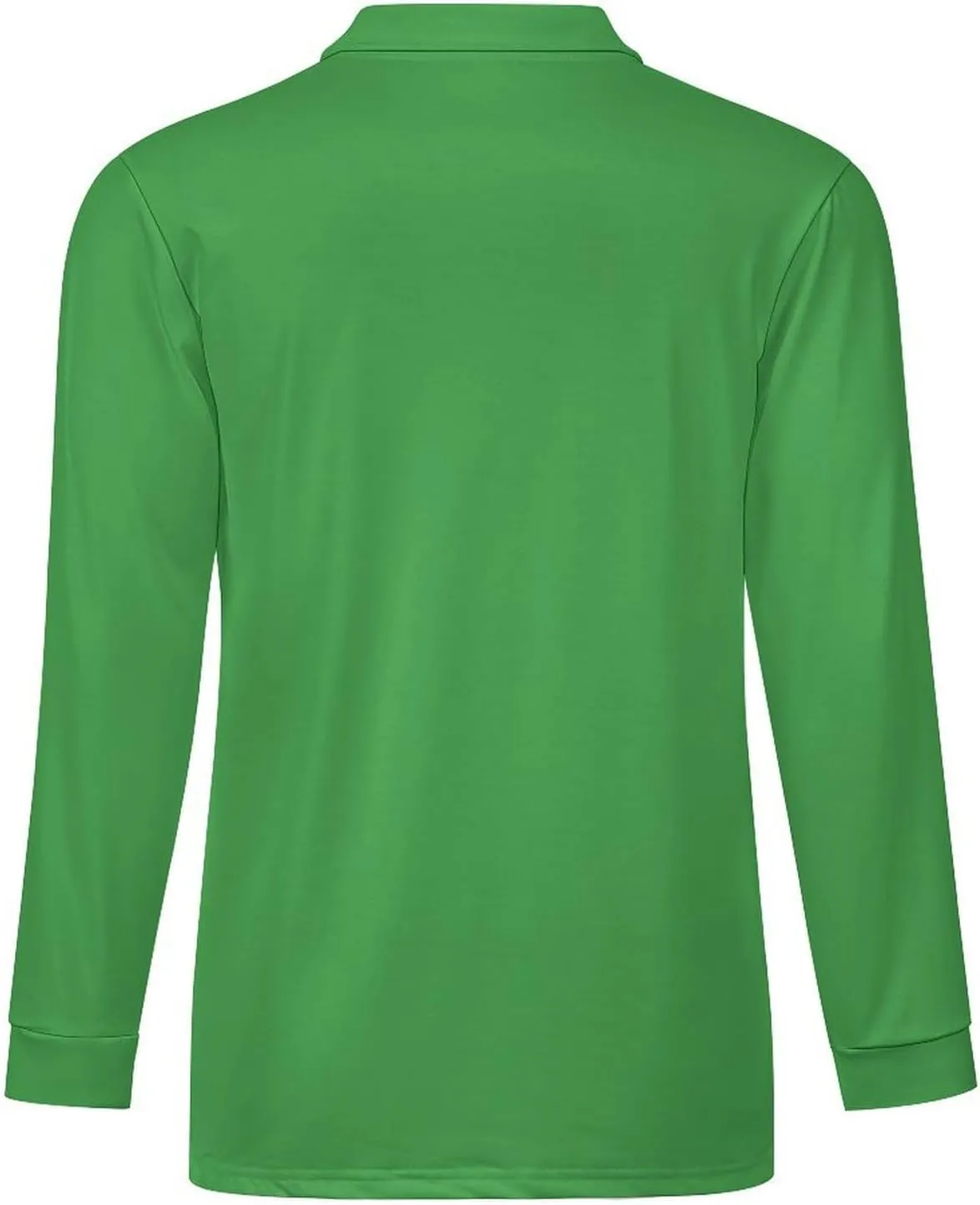 Jamaica Flag Mens Long Sleeve Classic Polo- Shirts Unique Polo- Shirts Office Work Shirts for Men