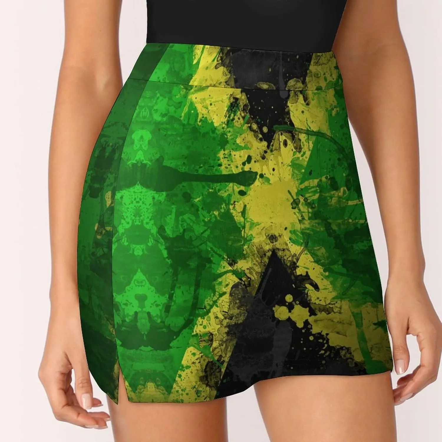 Jamaica Flags Tennis Skirts for Women with Pockets High Waisted Athletic Golf Skorts Skirts A-Line Mini Short Skirt