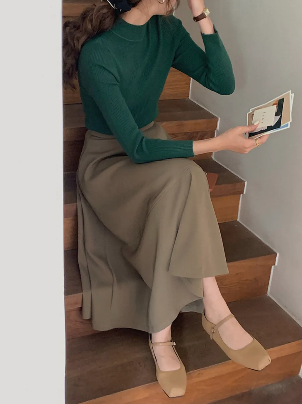 [Korean Style] 6 Color Minimalistic Versatile A-line Long Skirt