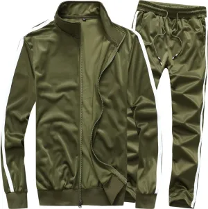 MACHLAB Men's Activewear Full Zip Warm Tracksuit Sports Set Casual Sweat Suit