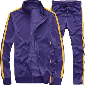 MACHLAB Men's Activewear Full Zip Warm Tracksuit Sports Set Casual Sweat Suit