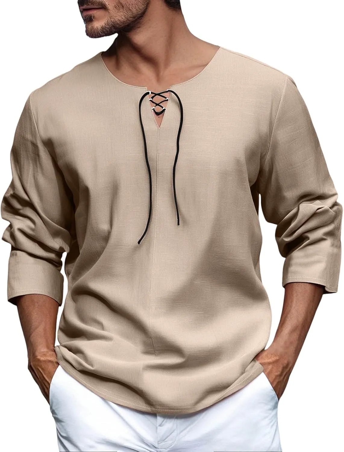 Men's Button Down Shirts Long SleeveV Neck Casual Shirts Lightweight Stretch Workout Undershirt Business Casual Tops