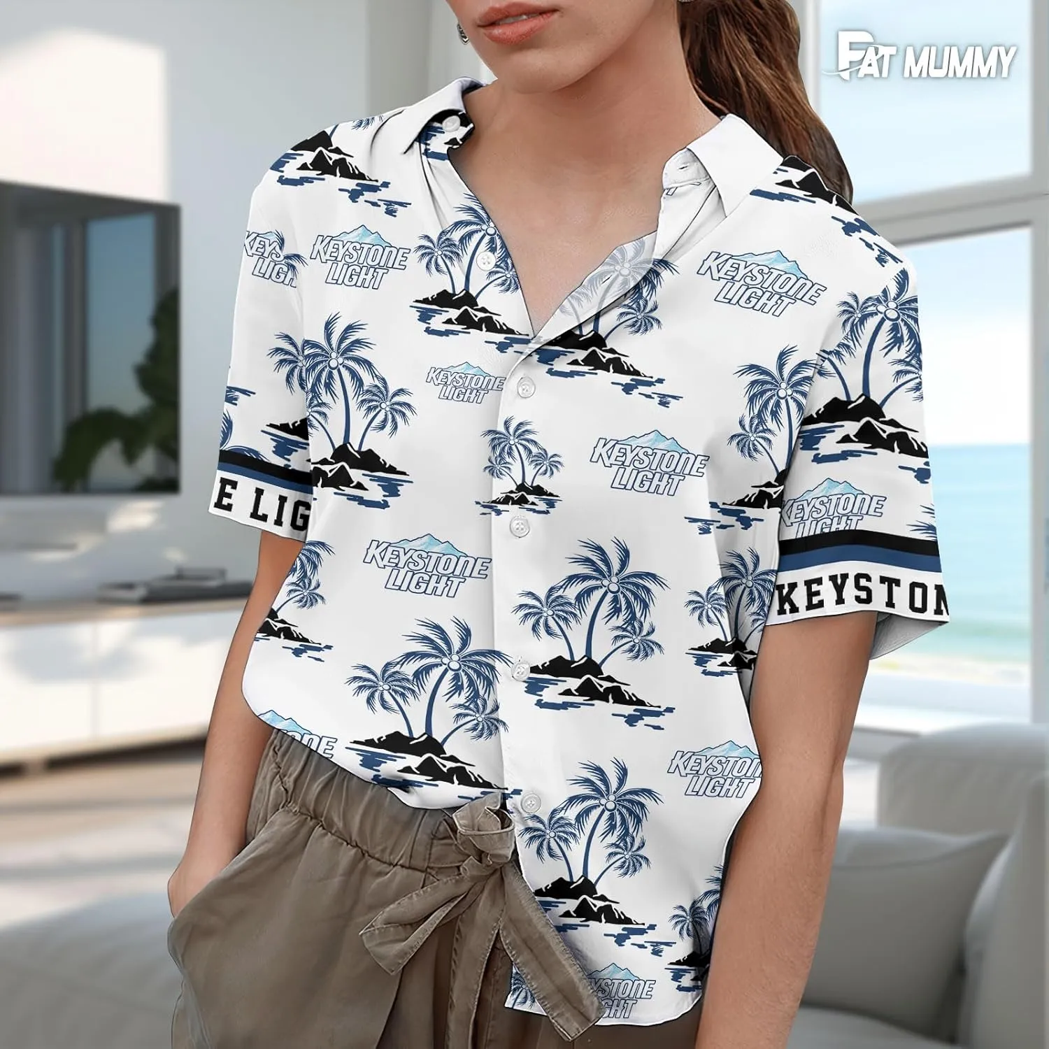 Mens Hawaiian Shirts Short Sleeve, Vacation Tropical Hawaiian Shirts, Funny White Button Dad Shirts