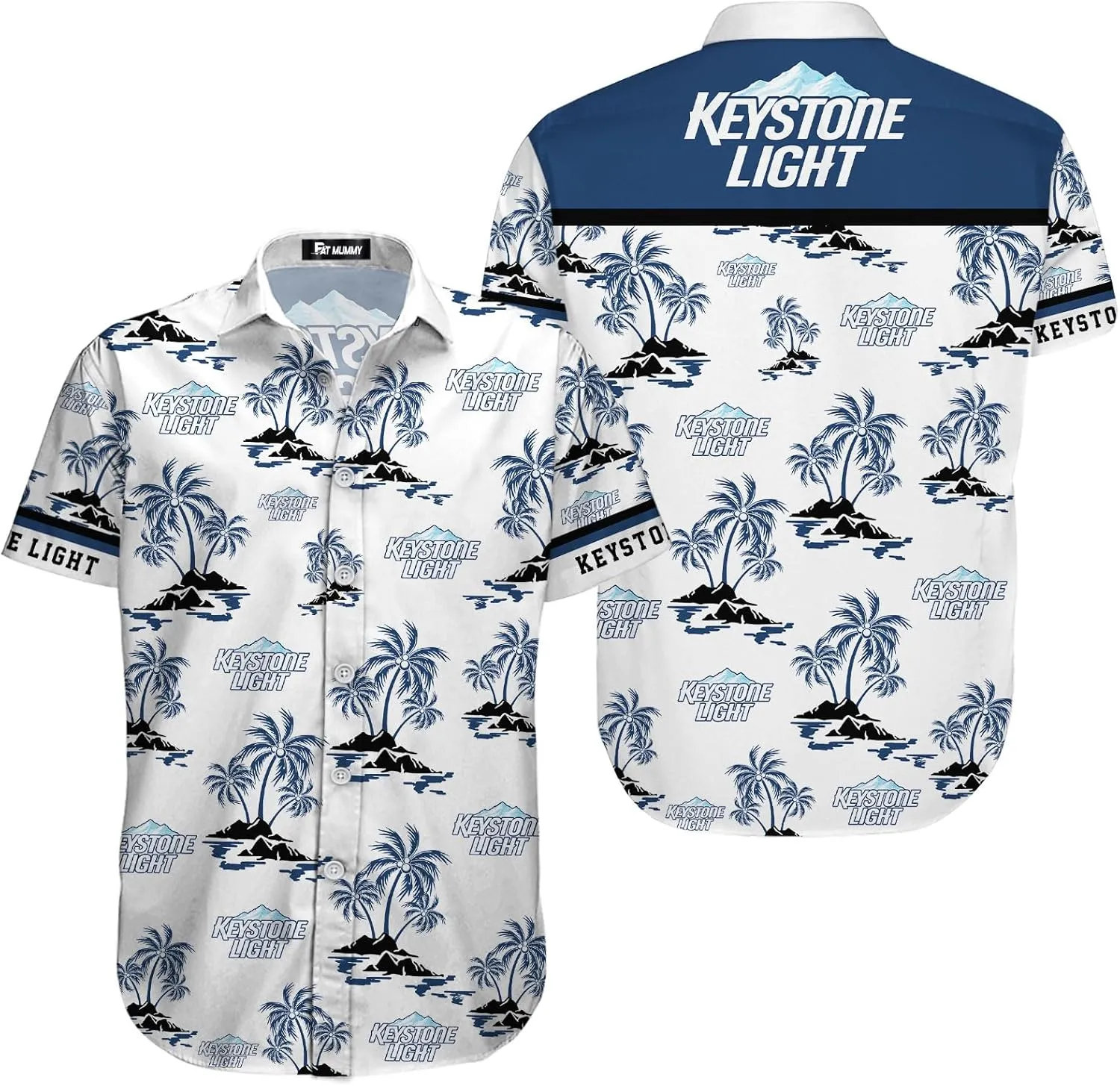 Mens Hawaiian Shirts Short Sleeve, Vacation Tropical Hawaiian Shirts, Funny White Button Dad Shirts
