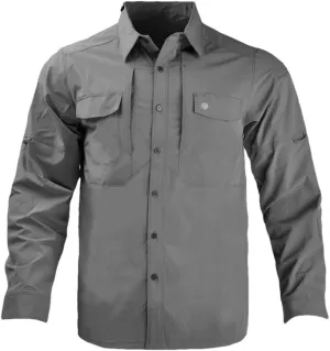 Mens Outdoor Quick Dry Long Sleeve Cargo Shirts Mens Safari Hiking Pockets Shirts Mens Shirts