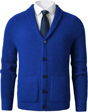 Men's Shawl Collar Cardigan Sweater - Cable Knit, Button-Up, Merino Wool - A Modern Classic That Never Goes Out of Style