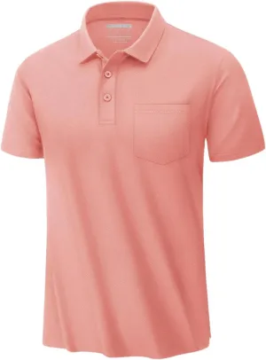 MenS Summer Quick Dry Polos Shirts Chest Pocket Short Sleeve Tee Shirts Business Work Breathable Shirts