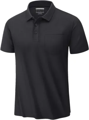 MenS Summer Quick Dry Polos Shirts Chest Pocket Short Sleeve Tee Shirts Business Work Breathable Shirts