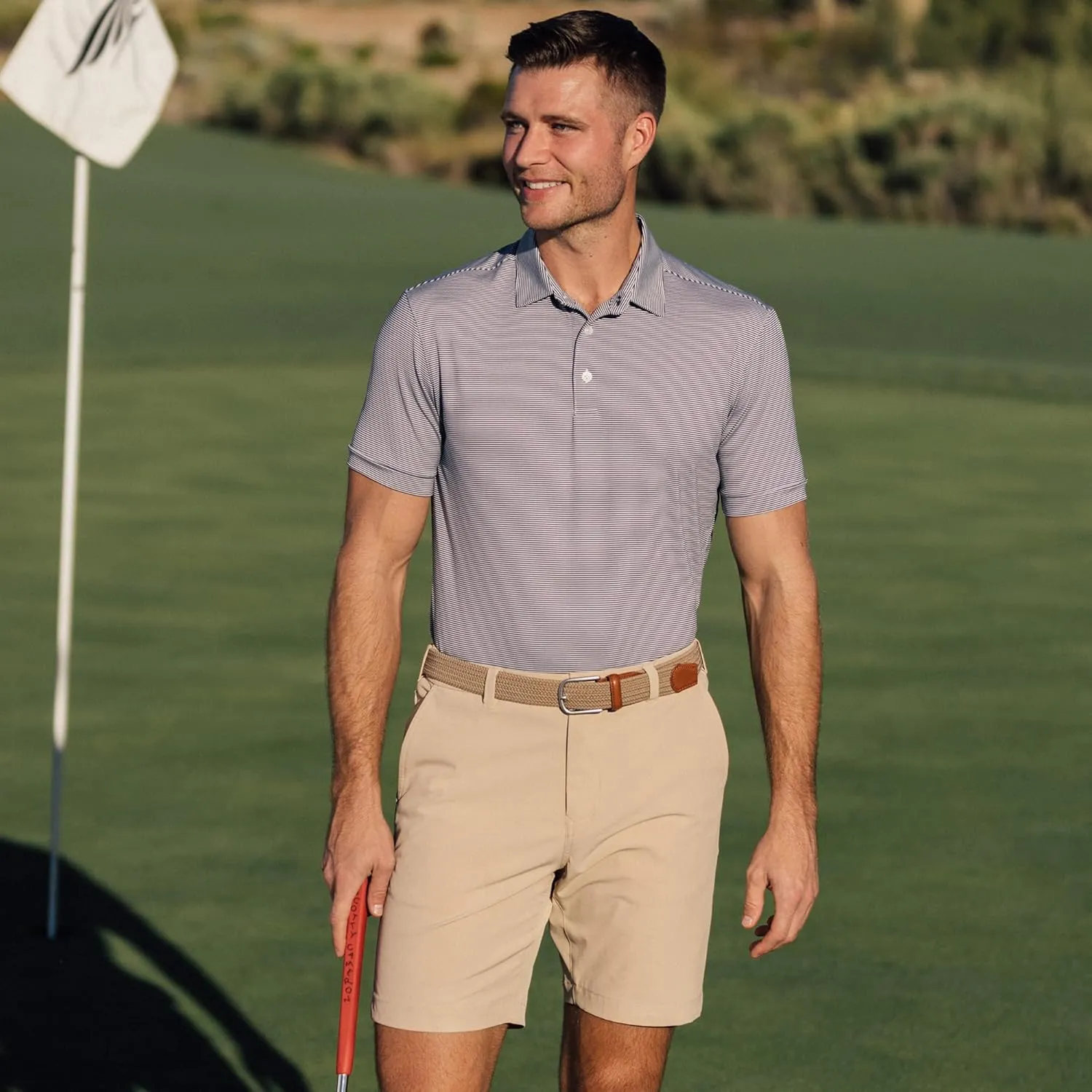 Mizzen Main Versa Men's Performance Short-Sleeve Polo - Lightweight, Moisture-Wicking, UPF 50 , 4-Way Stretch - Classic Fit
