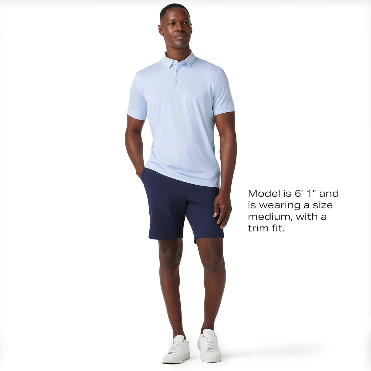 Mizzen Main Versa Men's Performance Short-Sleeve Polo - Lightweight, Moisture-Wicking, UPF 50 , 4-Way Stretch - Trim Fit
