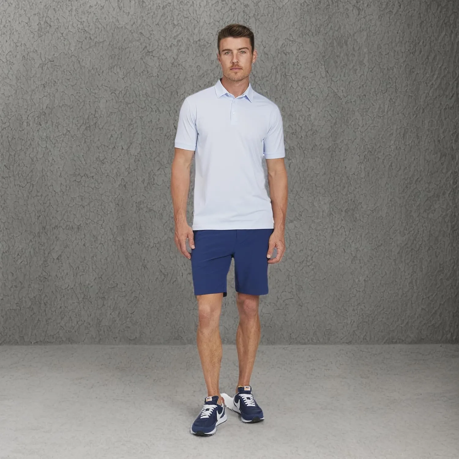 Mizzen Main Versa Men's Performance Short-Sleeve Polo - Lightweight, Moisture-Wicking, UPF 50 , 4-Way Stretch - Trim Fit