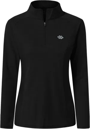 MoFiz Women's Long Sleeve Golf Polo Shirt 1/4 Zip UPF 50  Sun Protection Quick Dry Workout Hiking Athletic Shirts