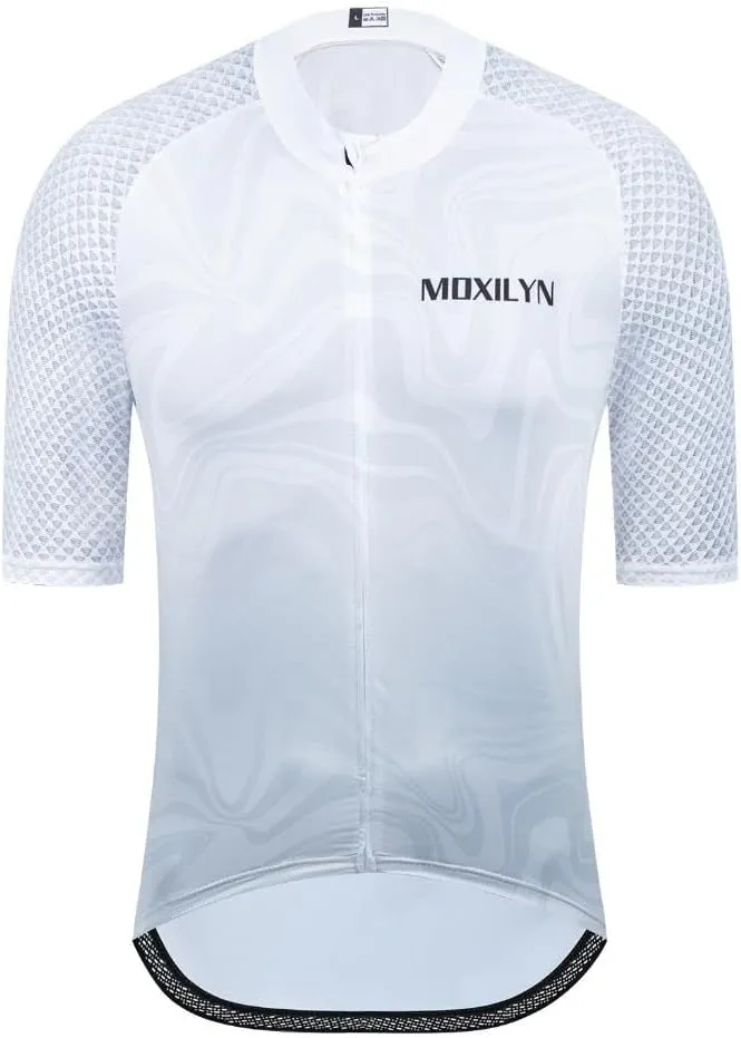 MOXILYN Men's Cycling Jersey Short Sleeve with 4 Pockets Moisture Wicking Breathable Quick Dry MTB Biking Shirt