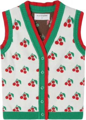 Mud Kingdom Toddler Little Girls Sweater Vest Knitted Sleeveless Button Down V-Neck Spring Autumn