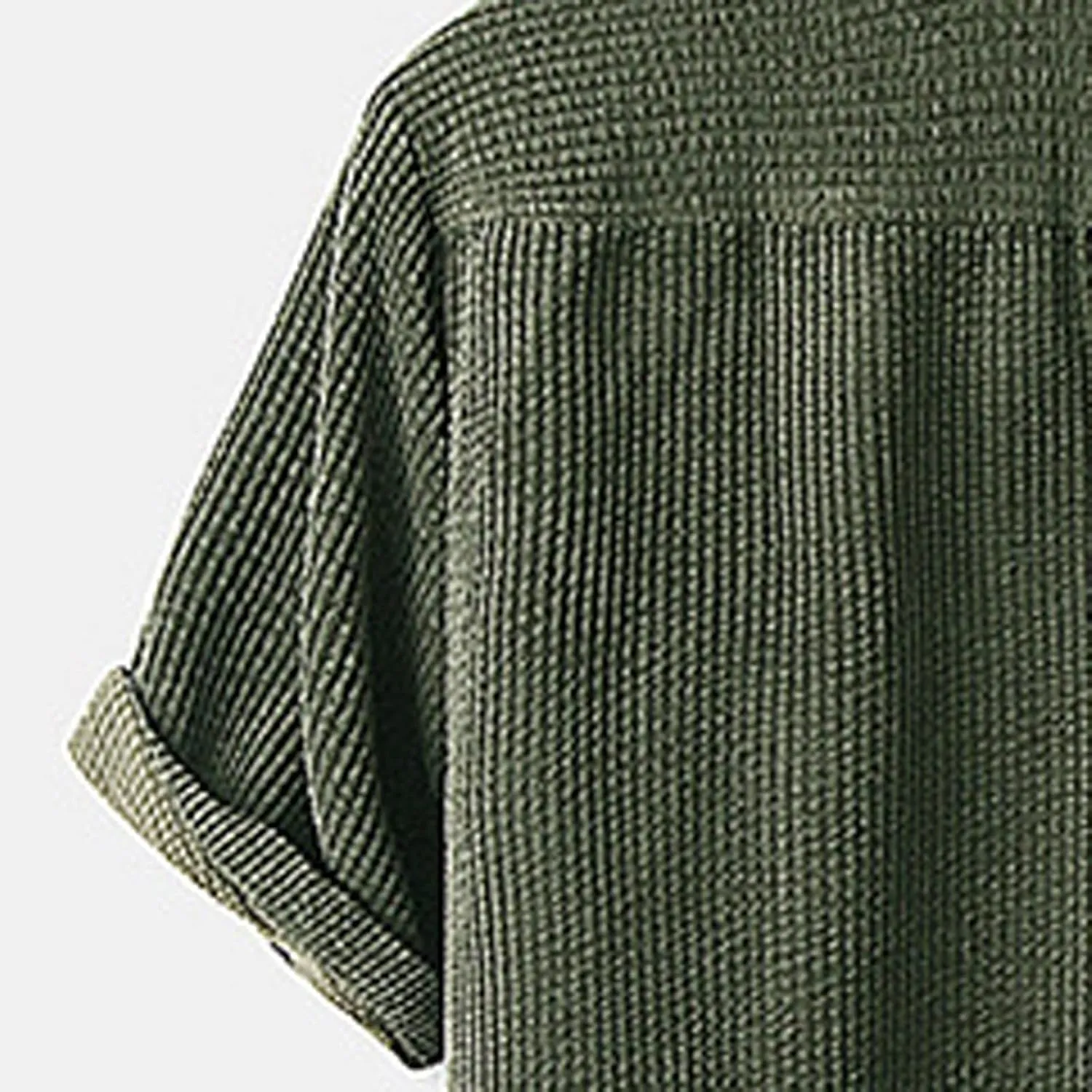 NaRHbrg Men's Casual Corduroy Shirts Sets Short Sleeve Shorts Suit 2-Piece Outfit T-Shirt and Shorts Set Loungewear
