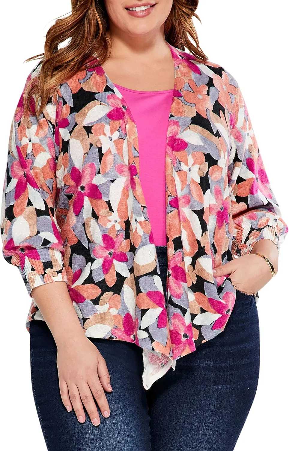 NIC ZOE Women's Glowing Petals 4-Way Cardigan