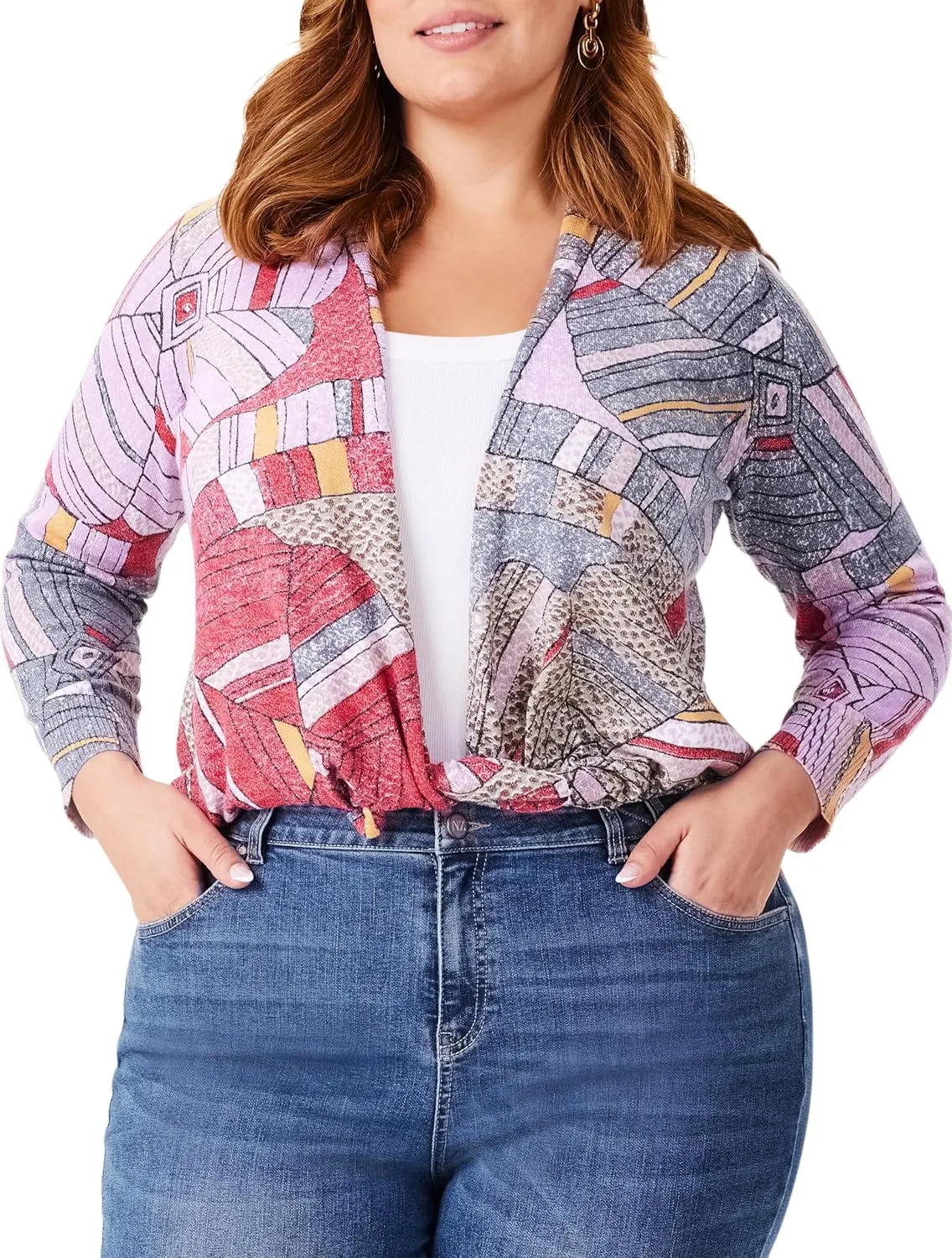 NIC ZOE Women's Mosaic Floral 4-Way Cardigan