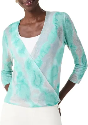 NIC ZOE Women's Watercolor Waves 4-Way Cardigan