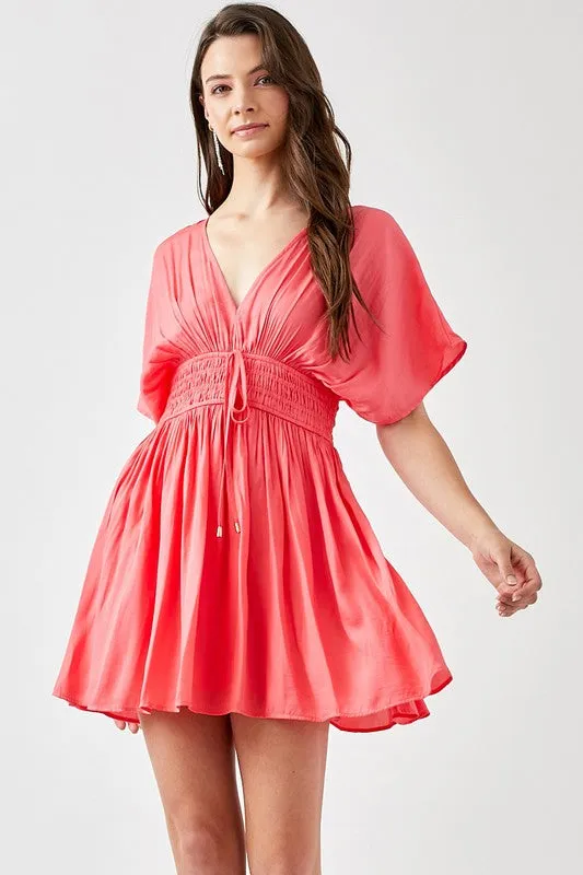 *Online Exclusive* Smocked Waist Mini Dress (Multiple Colors)