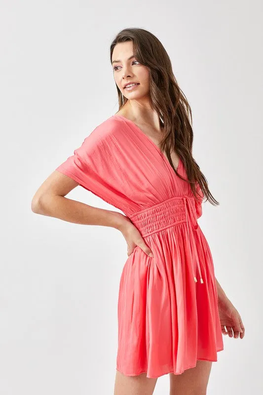*Online Exclusive* Smocked Waist Mini Dress (Multiple Colors)